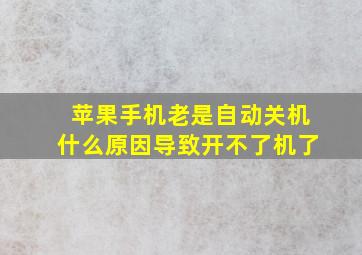 苹果手机老是自动关机什么原因导致开不了机了