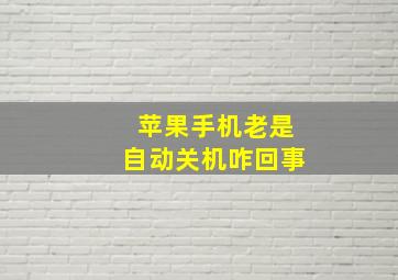 苹果手机老是自动关机咋回事