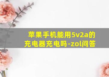 苹果手机能用5v2a的充电器充电吗-zol问答