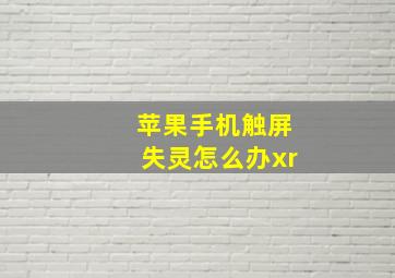 苹果手机触屏失灵怎么办xr