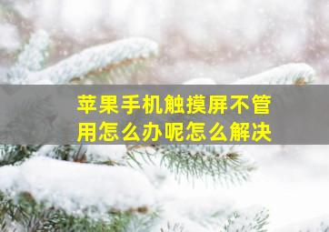 苹果手机触摸屏不管用怎么办呢怎么解决