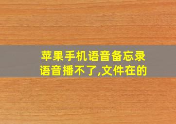 苹果手机语音备忘录语音播不了,文件在的