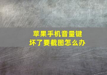 苹果手机音量键坏了要截图怎么办