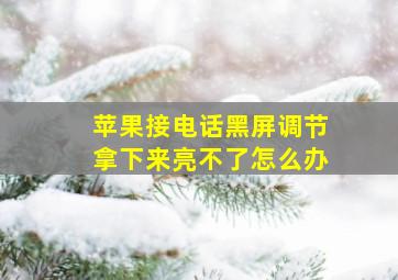 苹果接电话黑屏调节拿下来亮不了怎么办