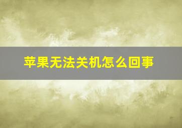 苹果无法关机怎么回事