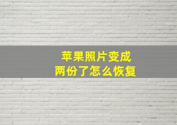 苹果照片变成两份了怎么恢复