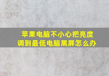 苹果电脑不小心把亮度调到最低电脑黑屏怎么办