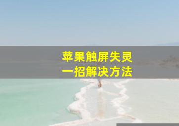 苹果触屏失灵一招解决方法