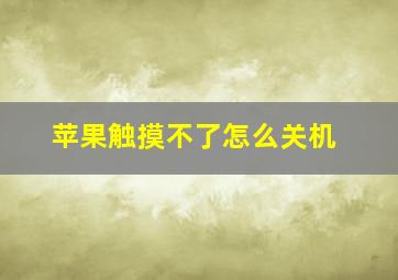 苹果触摸不了怎么关机