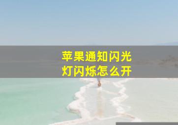 苹果通知闪光灯闪烁怎么开