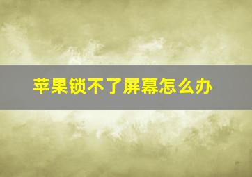 苹果锁不了屏幕怎么办