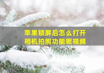 苹果锁屏后怎么打开相机拍照功能呢视频