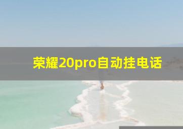 荣耀20pro自动挂电话