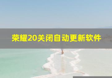 荣耀20关闭自动更新软件