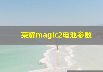 荣耀magic2电池参数