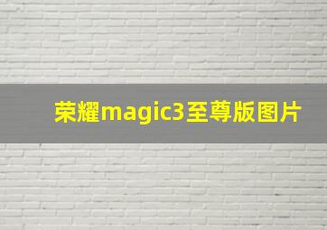 荣耀magic3至尊版图片