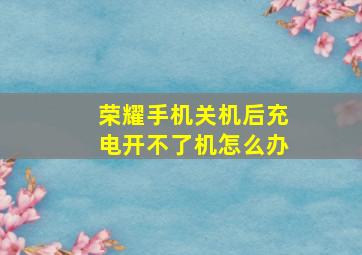 荣耀手机关机后充电开不了机怎么办