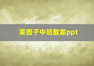 菜园子中班教案ppt