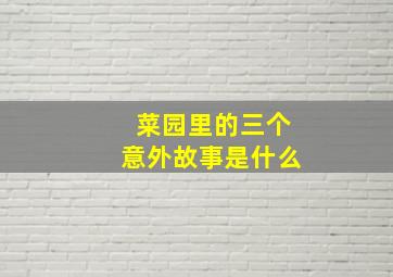 菜园里的三个意外故事是什么