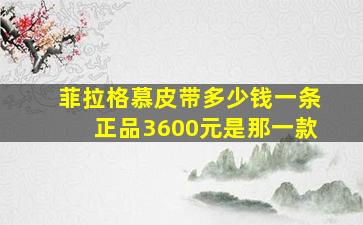 菲拉格慕皮带多少钱一条正品3600元是那一款