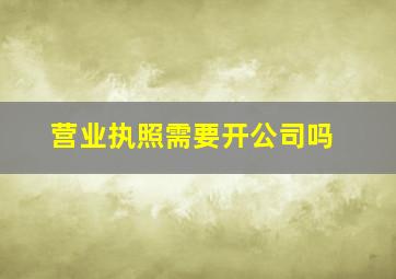 营业执照需要开公司吗