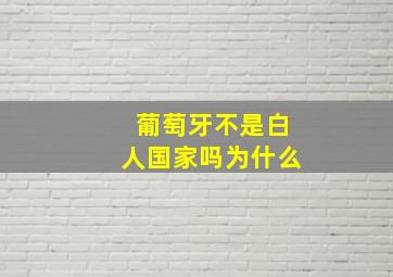 葡萄牙不是白人国家吗为什么