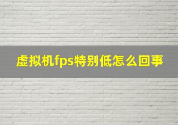 虚拟机fps特别低怎么回事