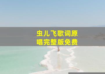 虫儿飞歌词原唱完整版免费