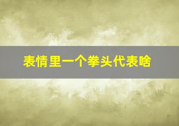 表情里一个拳头代表啥