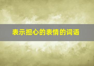 表示担心的表情的词语