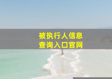 被执行人信息查询入口官网