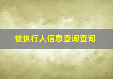 被执行人信息查询查询