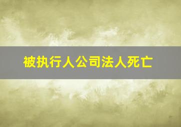 被执行人公司法人死亡