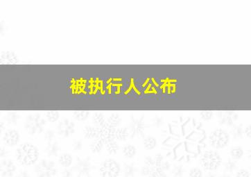 被执行人公布