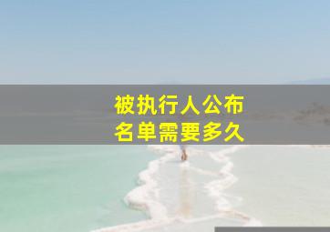 被执行人公布名单需要多久