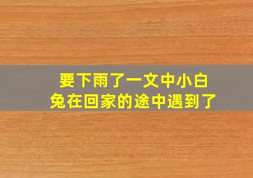 要下雨了一文中小白兔在回家的途中遇到了