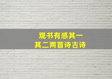 观书有感其一其二两首诗古诗