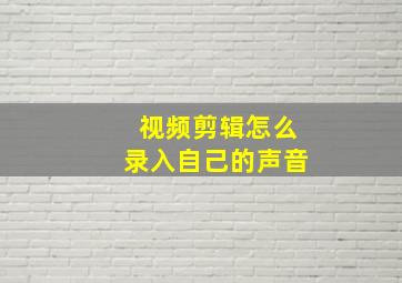 视频剪辑怎么录入自己的声音