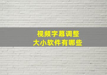 视频字幕调整大小软件有哪些