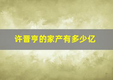 许晋亨的家产有多少亿