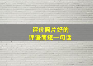 评价照片好的评语简短一句话