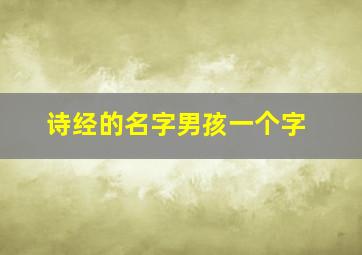 诗经的名字男孩一个字