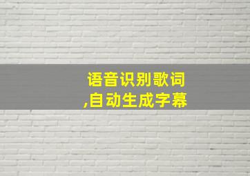 语音识别歌词,自动生成字幕