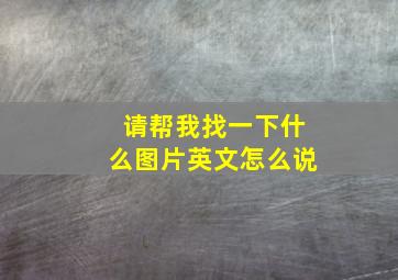 请帮我找一下什么图片英文怎么说