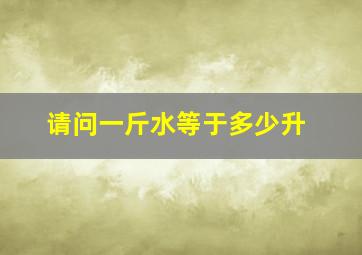 请问一斤水等于多少升