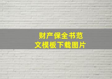 财产保全书范文模板下载图片