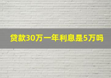 贷款30万一年利息是5万吗