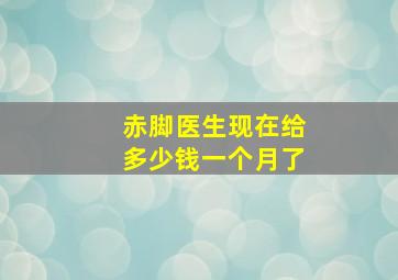 赤脚医生现在给多少钱一个月了