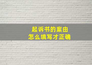 起诉书的案由怎么填写才正确