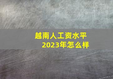 越南人工资水平2023年怎么样